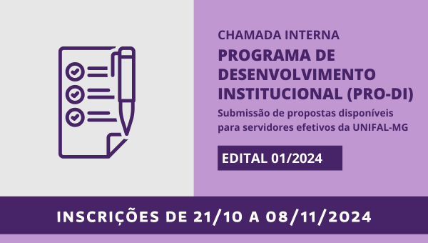 Submissão de propostas para Programa de Desenvolvimento Institucional (Pro-DI)