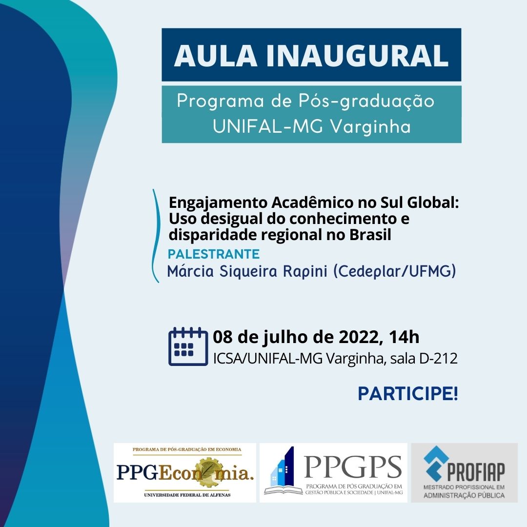 Participe da aula inaugural do Mestrado em Administração